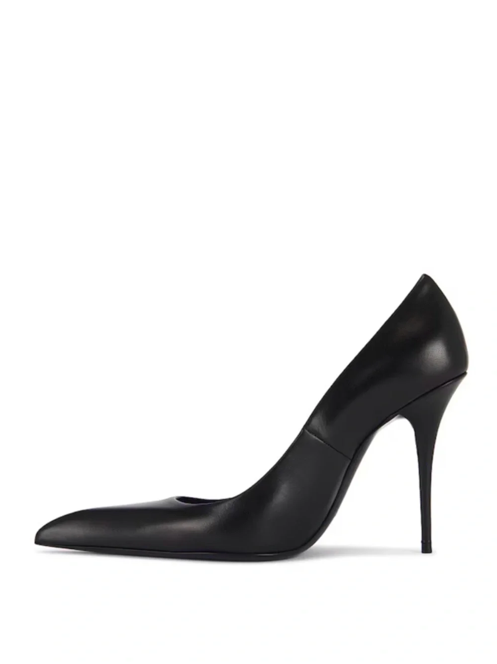 Saint Laurent Black Pointed Leather Pumps - Picture 6 of 7
